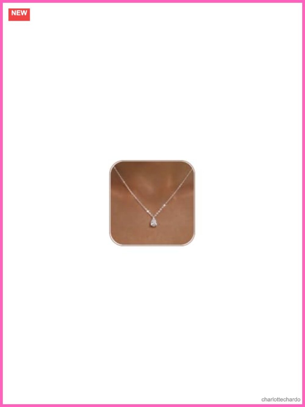 Dainty Cubic Zirconia Pendant Necklace for Women, Sterling Silver Plated Brass,